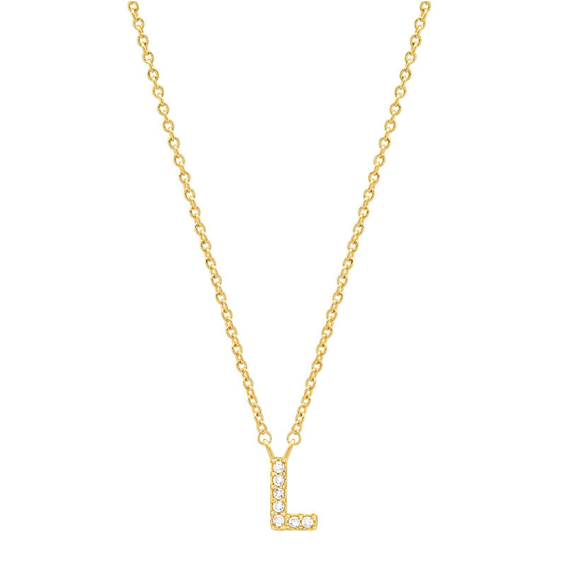 vakkv Hot Selling Fashion All-Match S925 Silver 26 English Letters Pendant Necklace for Women Inlaid Zircon Special-Interest Design