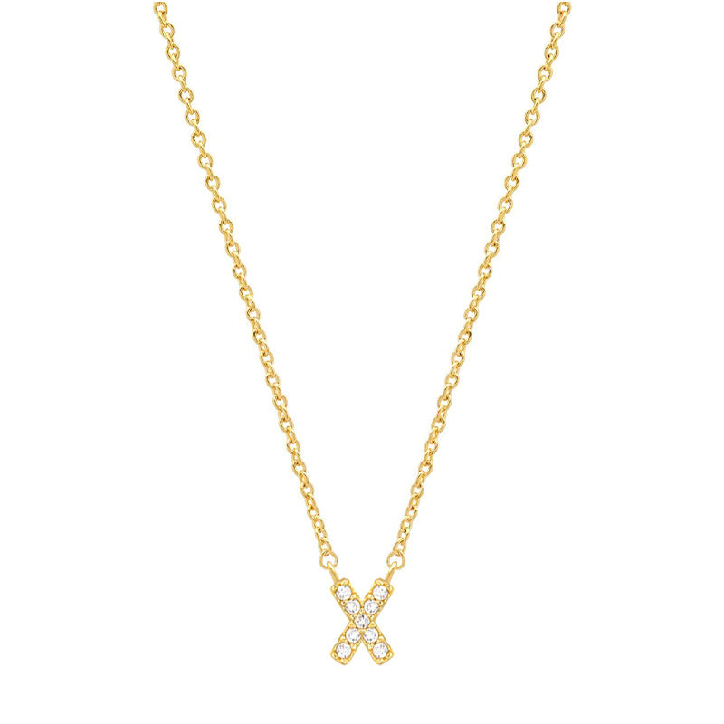 vakkv Hot Selling Fashion All-Match S925 Silver 26 English Letters Pendant Necklace for Women Inlaid Zircon Special-Interest Design