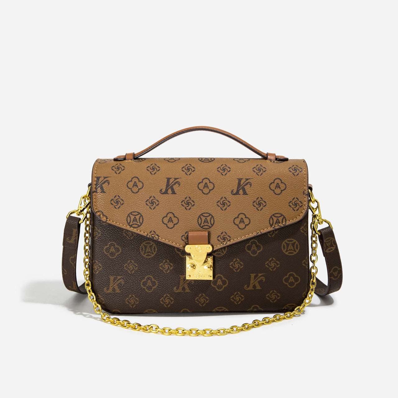 2025 messenger bag fashionable light luxury mailman bag high-end retro shoulder bag contrasting color printed women's handbag