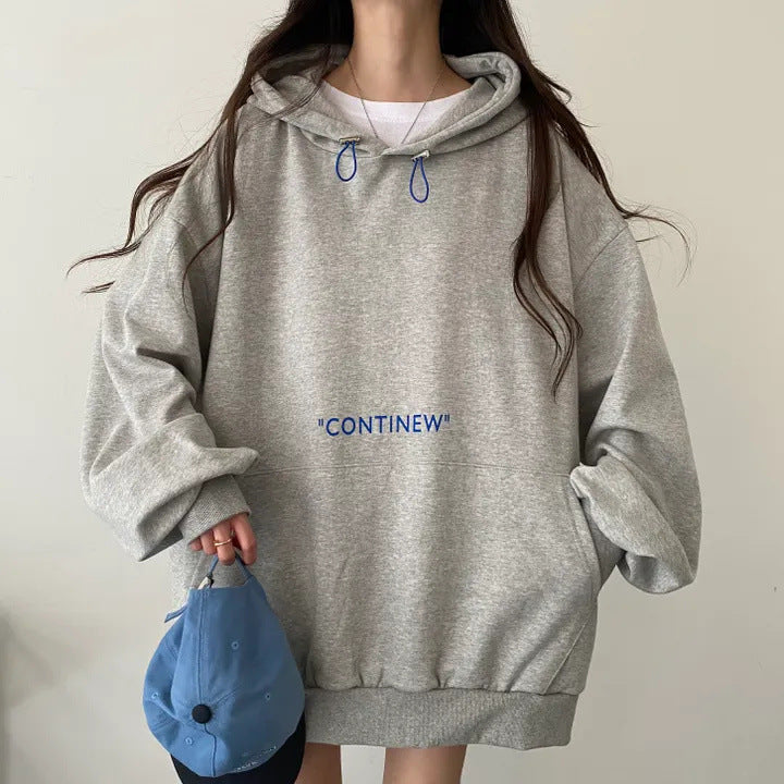 VAKKV Manufacturer sweater women's solid color velvet design sense niche gray reversion popular spring and autumn new Korean version oversize