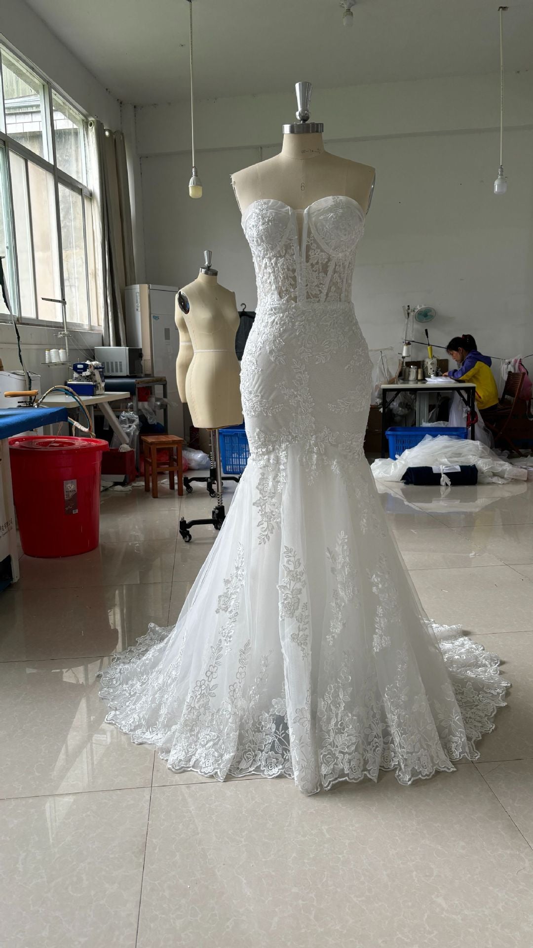 VAKKV Fishtail Lace Wedding Dress Main Yarn Advanced Texture New Bridal Slim Fit Super Fairy Slimming Tube Top Wedding Veil Women