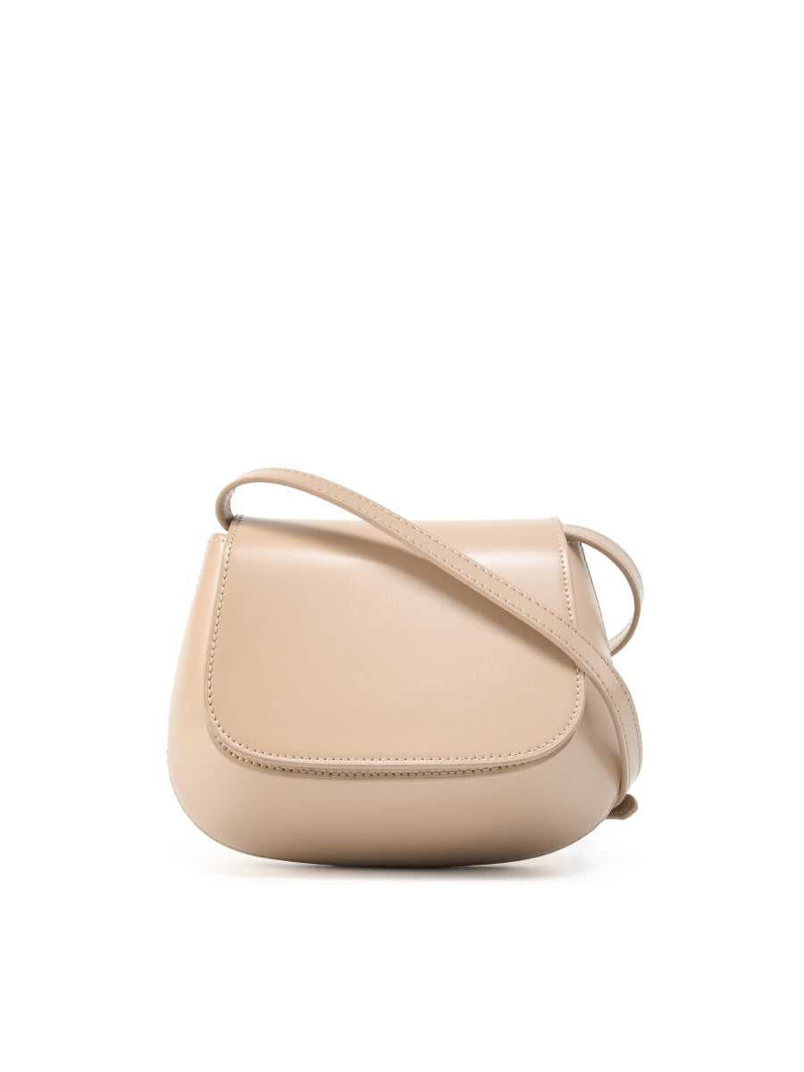 2025 Niche fashion shoulder women's bag new chestnut bag texture retro saddle bag messenger bag