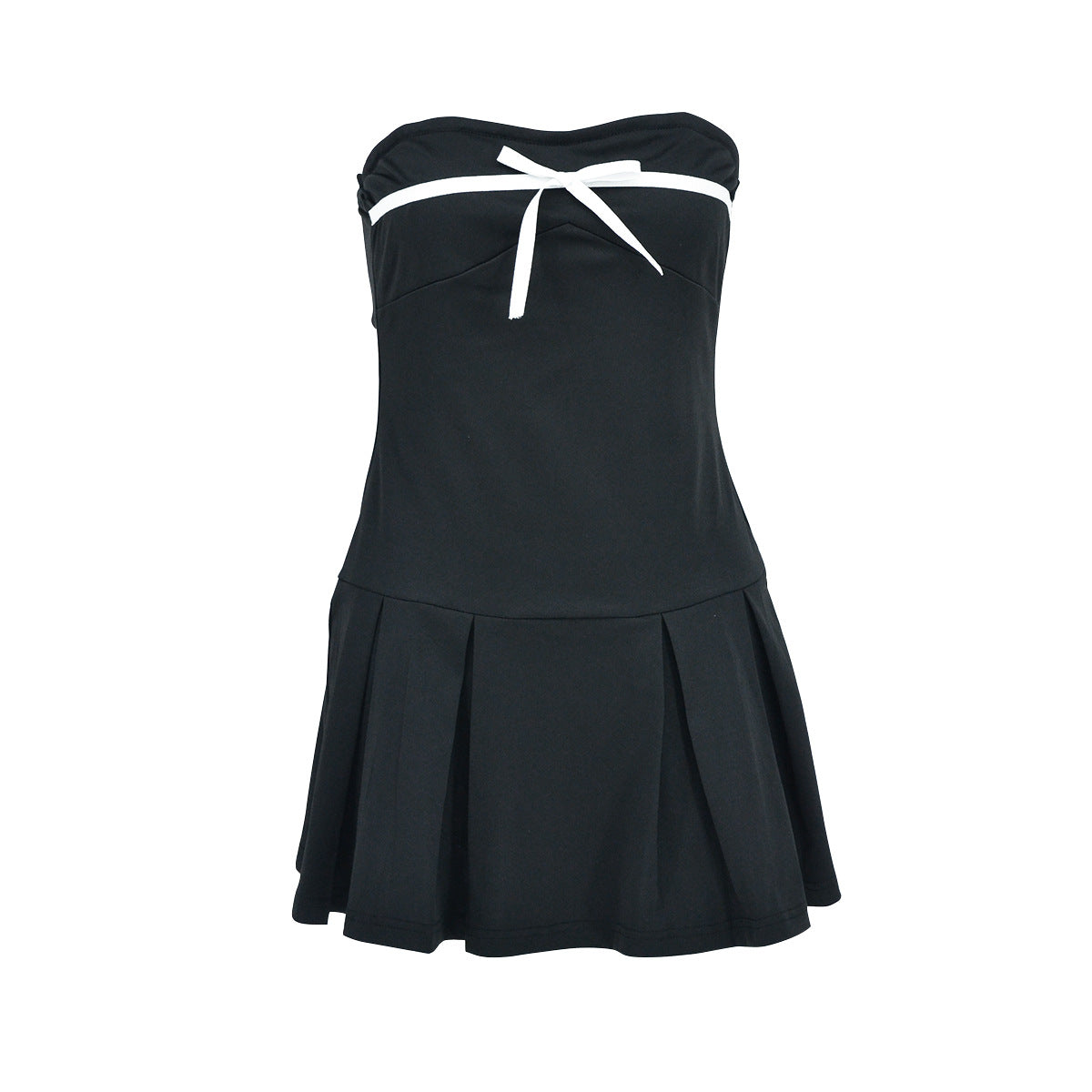 VAKKV 2025 AB524 New South East Asia style solid color lace bow pure desire wind tube top sleeveless dress women's