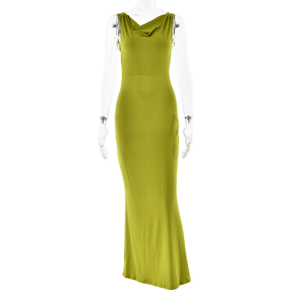 2025 Popular trade New popular new suspender dress sexy fashion sleeveless backless slim dress