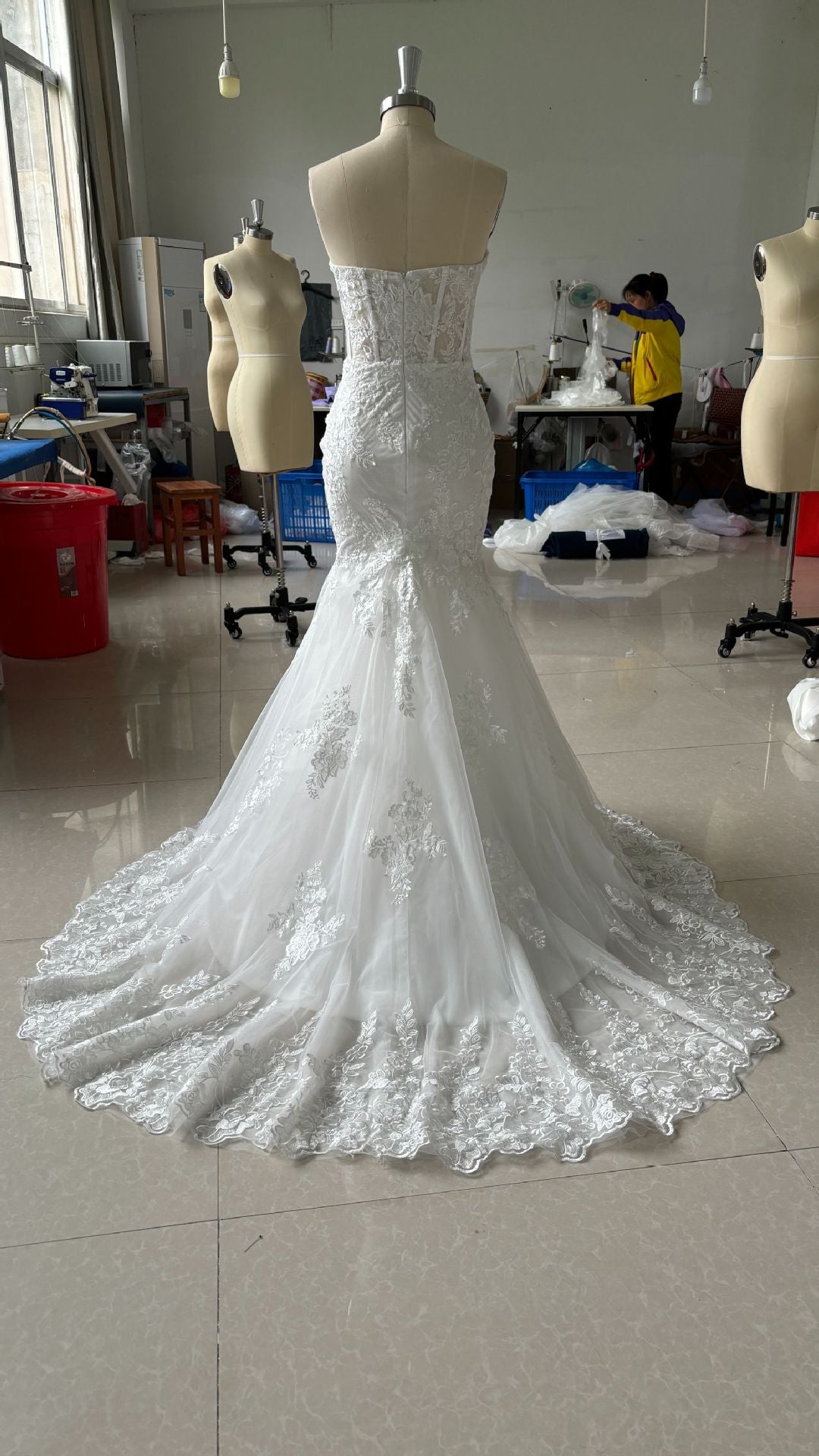 VAKKV Fishtail Lace Wedding Dress Main Yarn Advanced Texture New Bridal Slim Fit Super Fairy Slimming Tube Top Wedding Veil Women