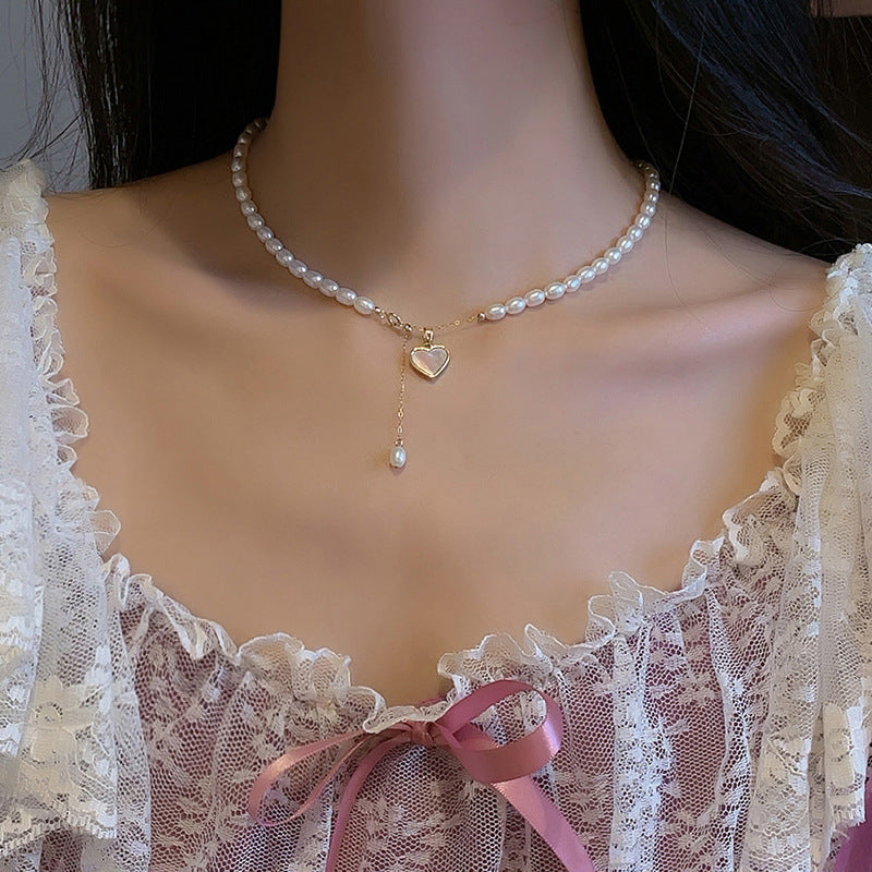 Natural Freshwater Pearl Necklace for Women Special-Interest Design High Class Elegant Spring and Summer Necklace Advanced New Popular Items