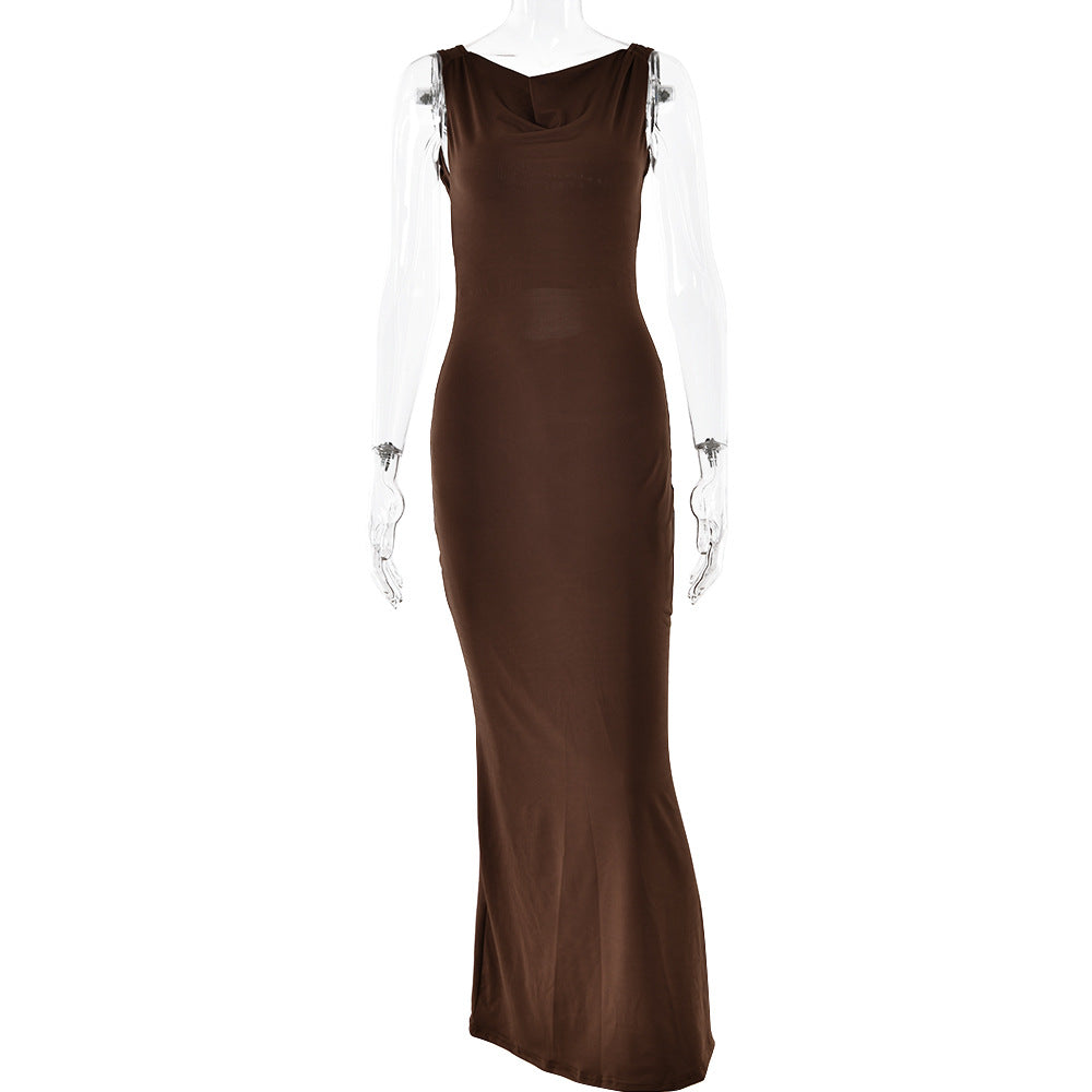 2025 Popular trade New popular new suspender dress sexy fashion sleeveless backless slim dress