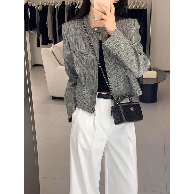 High-end fragrant short jacket women's 2025 new niche celebrity temperament tweed blazer women's clothing