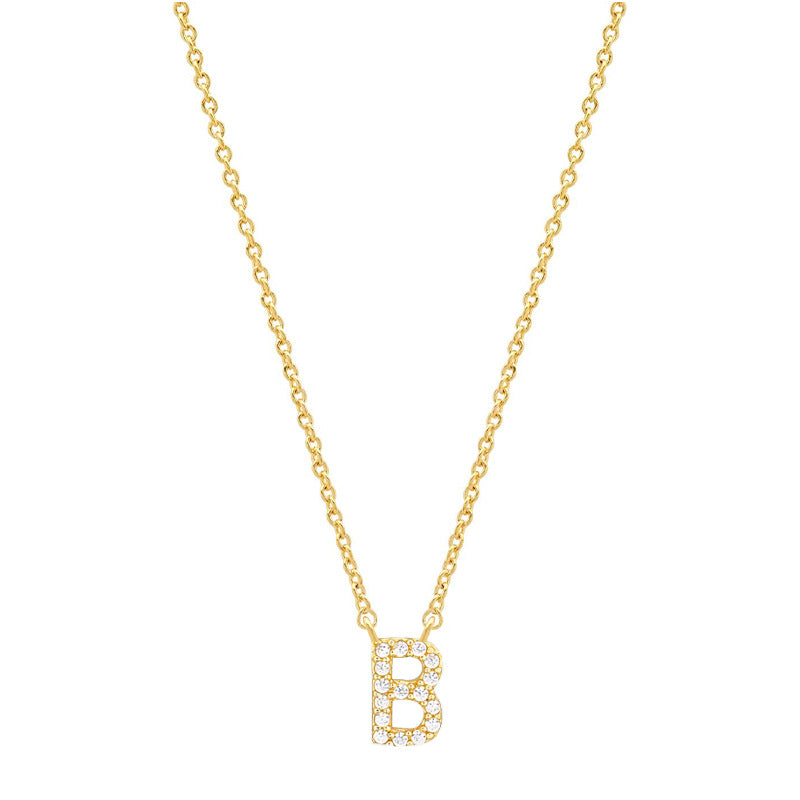 vakkv Hot Selling Fashion All-Match S925 Silver 26 English Letters Pendant Necklace for Women Inlaid Zircon Special-Interest Design