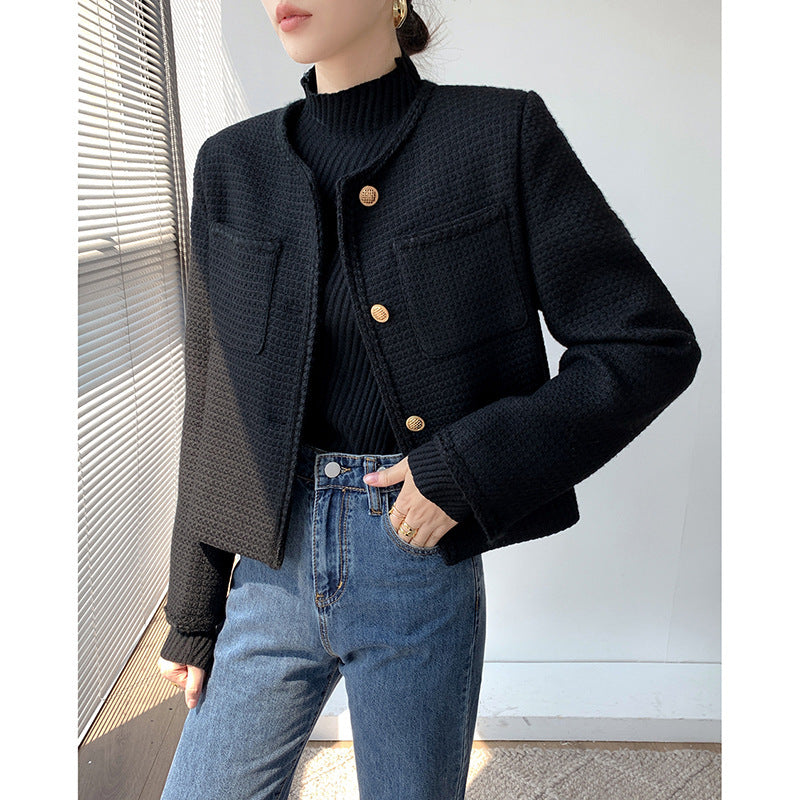 tweed short coat for women in spring and autumn 2025 new niche fragrance retro style high-end temperament top for women