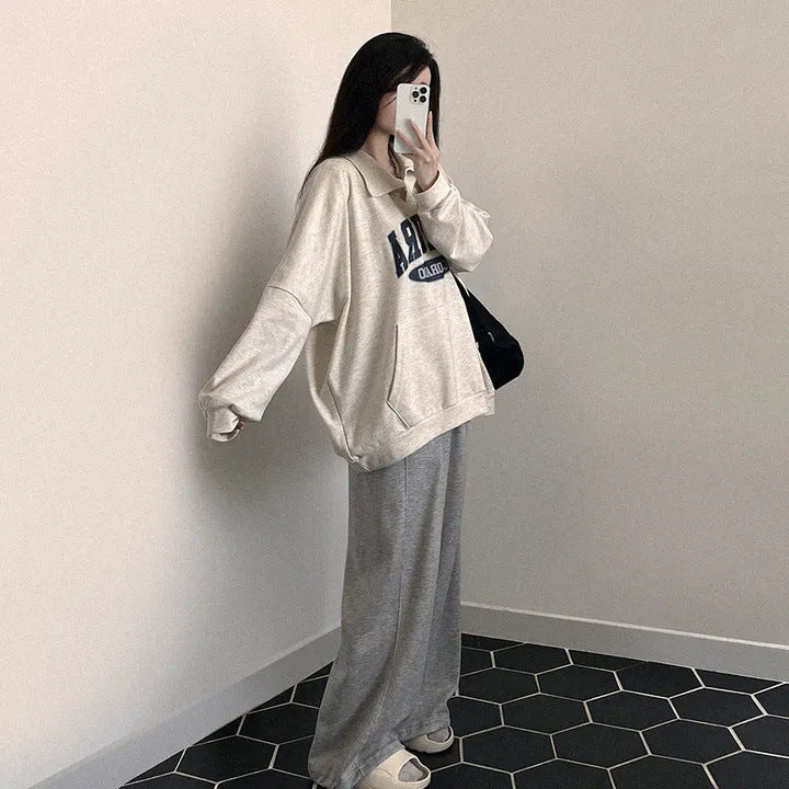 VAKKV Manufacturer winter velvet thickened oversize Popular gas age reduction super good-looking top polo lapel sweater thin Korean