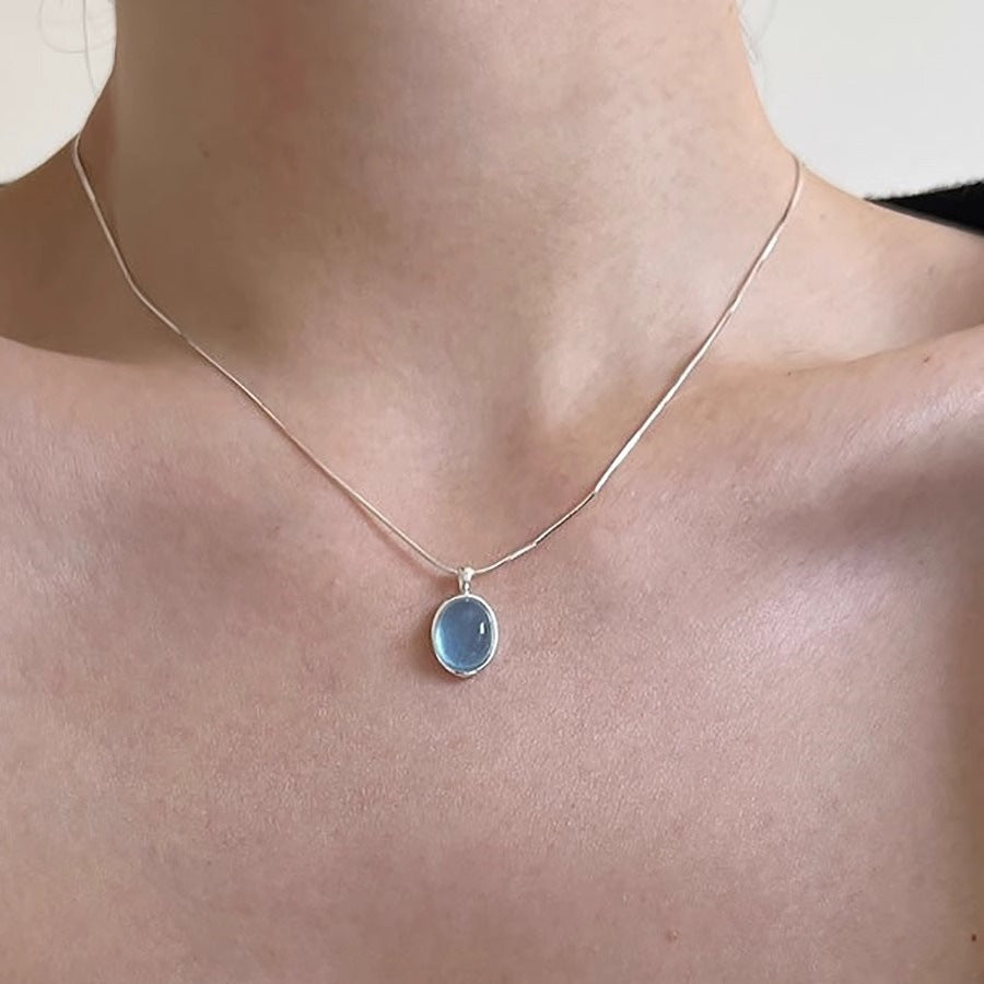 S925 Sterling Silver Natural Freshwater Pearl Pod Necklace Women's Simple Niche Temperament Exquisite Clavicle Chain Entry Lux Elegant
