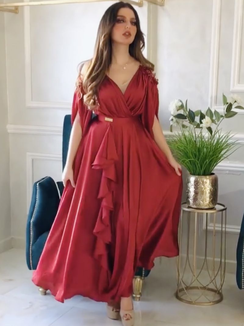VSKKV Spring and Summer Cross-Border Foreign Trade Women's Independent Station EBay Sexy Lace Large Swing Ball Gown Dress New
