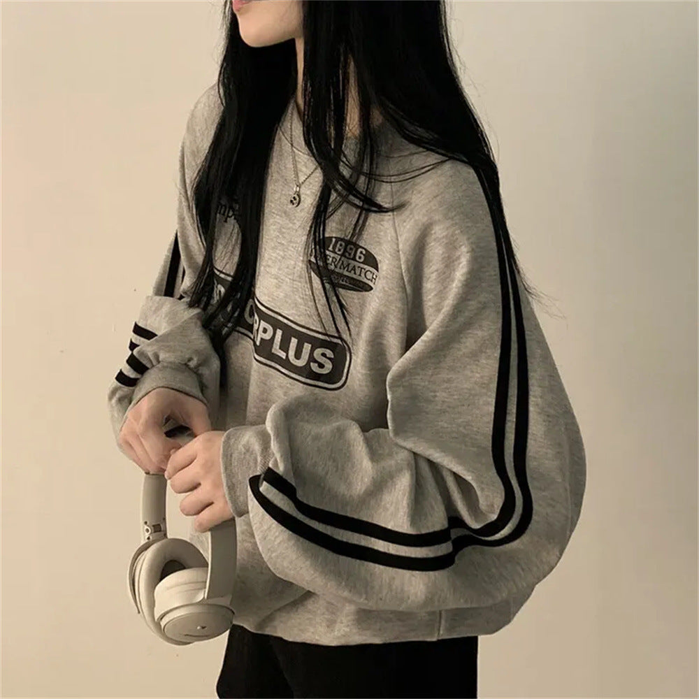 VAKKV Manufacturer 2025n lazy chic Korean version crew neck sweater women's autumn new Korean version loose bf versatile velvet jacket