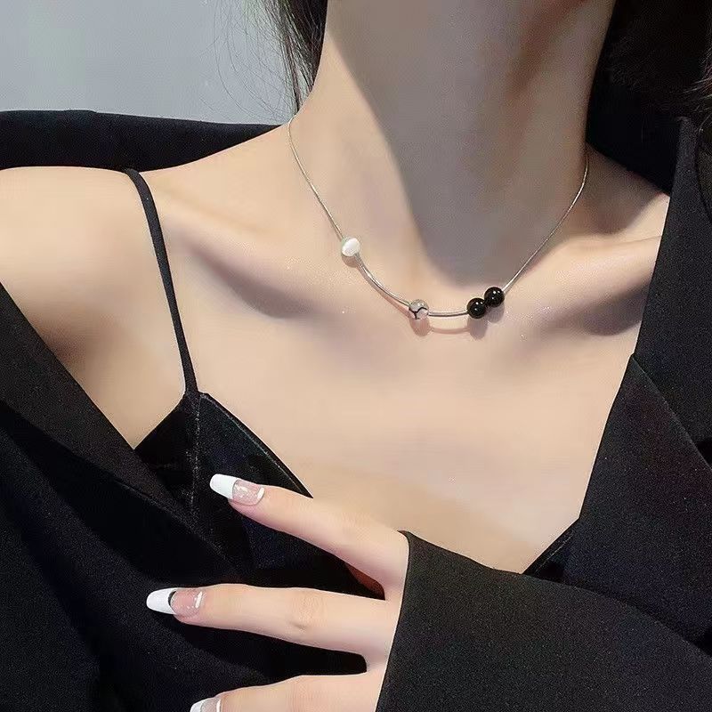 S925 Silver Light Luxury Necklace Versatile Trendy Clavicle Chain Female Butterfly Simple Niche High Sense Elegant Sweater Chain Ornament