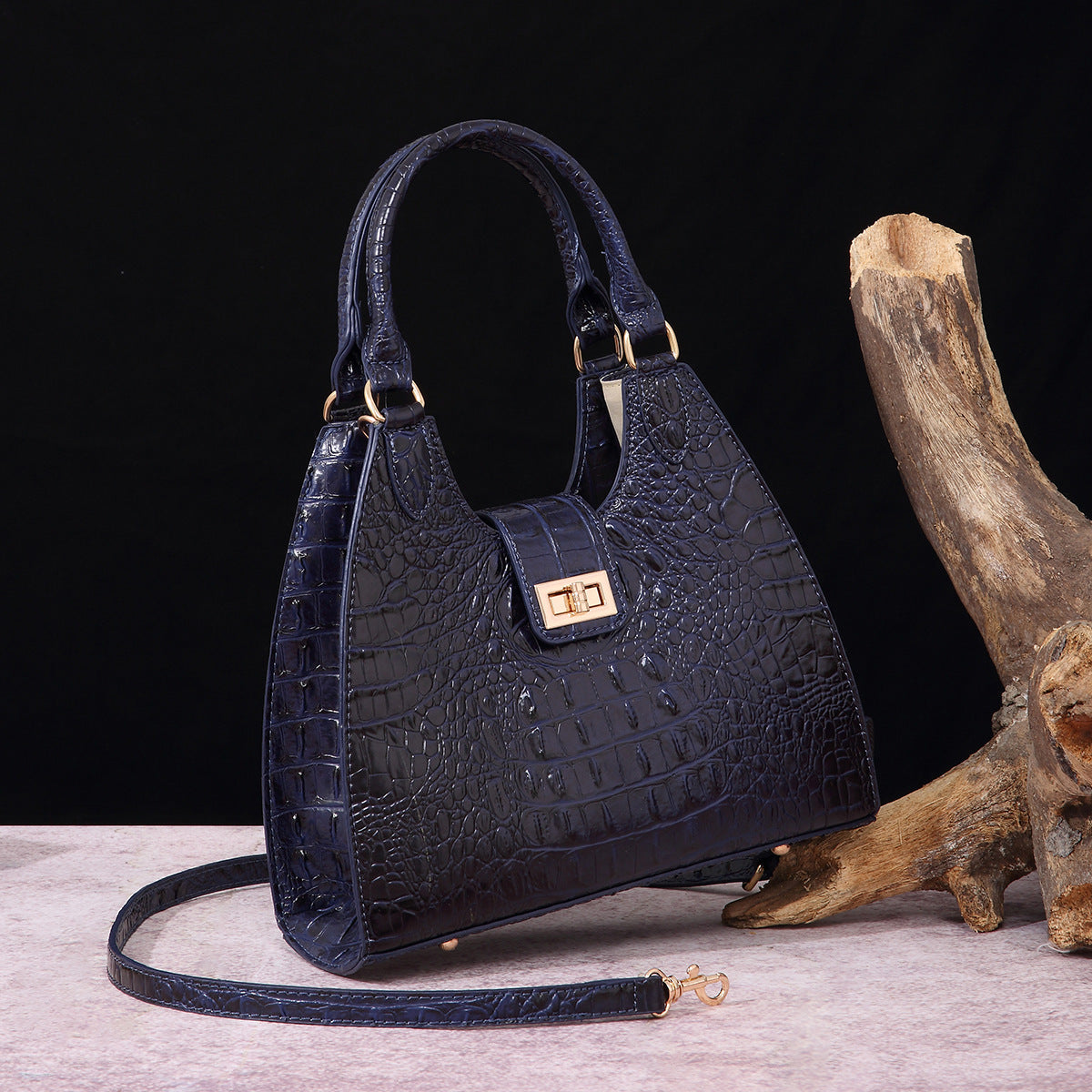 VAKKV Popularan, 2025n retro Middle East New independent station hand-held underarm bag method stick women's bag crocodile pattern Brahman