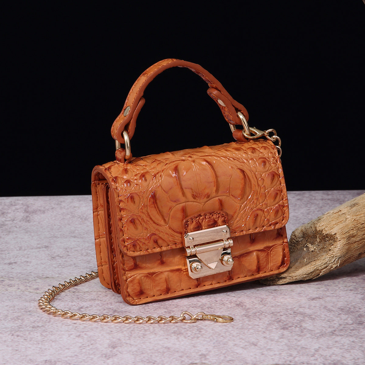 VAKKV Popular, 2025 and the United States for trans-Middle East New Crossbody One Shoulder Retro Women's Bag Multi-colored Crocodile Pattern Brahman
