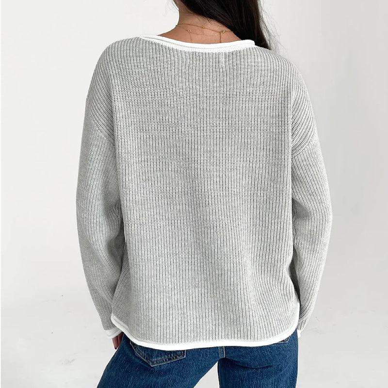 popular autumn and winter new New knitted top women's round neck long sleeve loose pullover sweater women