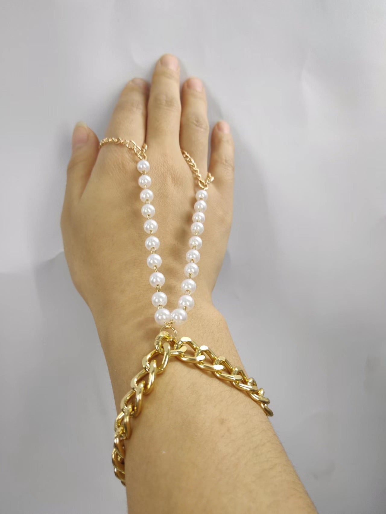 2025 MW3026 2025 Bracelet Hot Trade Simple Fashion Personality Pearl Chain Metal Chain Combination Bracelet Jewelry