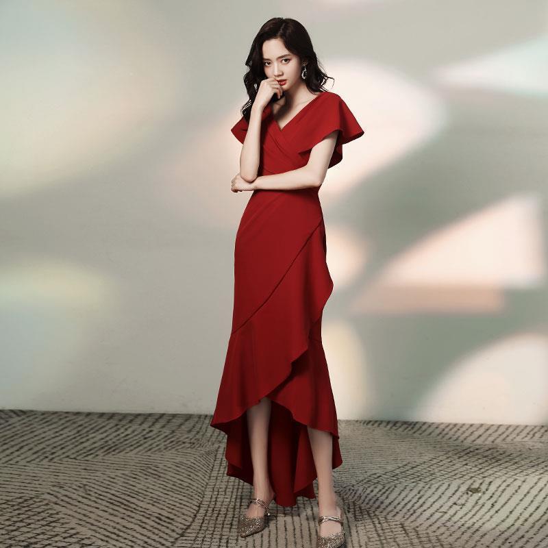 Party Bridesmaid Dress New Summer Bridesmaid Dress Sisters Dress Women Red Slimming Flab Hiding Girlfriends Clothes Women