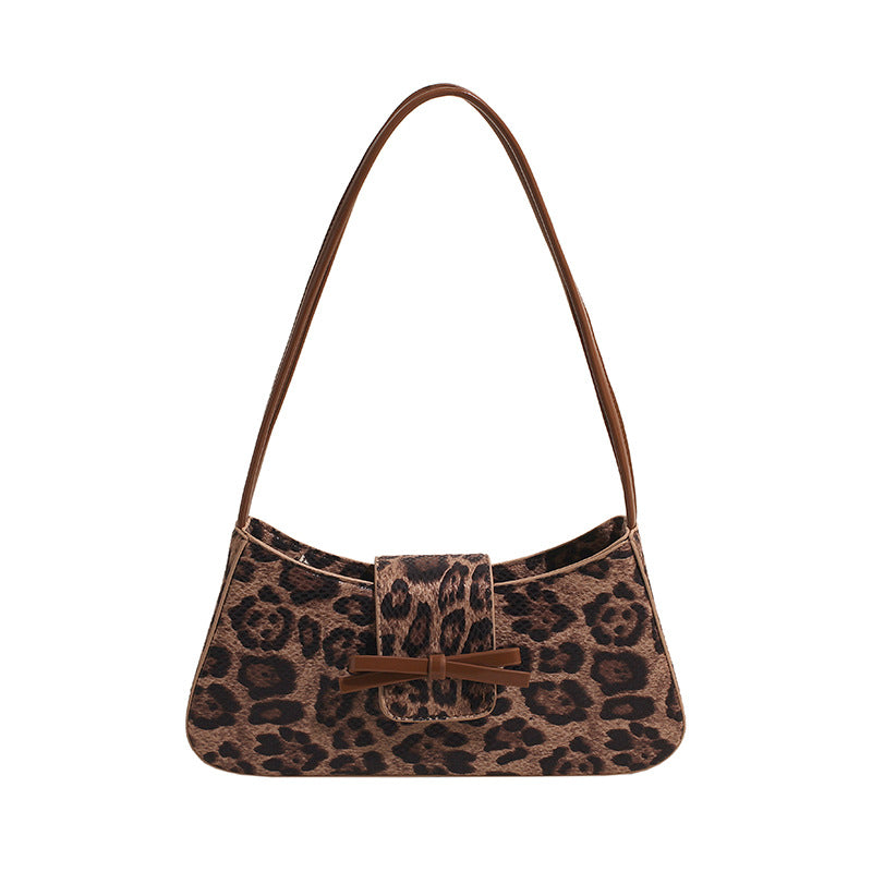 VAKKV 2025 Premium sense niche leopard print bag women's popular new popular versatile shoulder underarm bag Spice girl style small bag