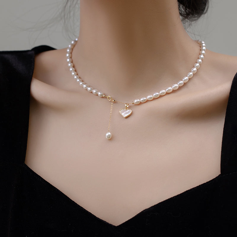 Natural Freshwater Pearl Necklace for Women Special-Interest Design High Class Elegant Spring and Summer Necklace Advanced New Popular Items