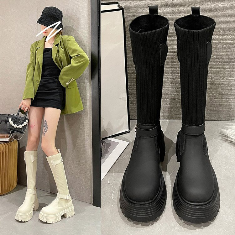 2025 Fashion boots women's thin knight boots popular autumn and winter new high boots