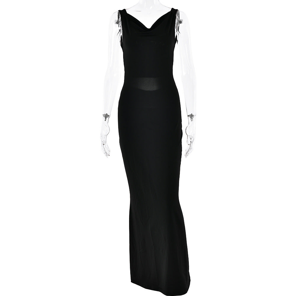 2025 Popular trade New popular new suspender dress sexy fashion sleeveless backless slim dress