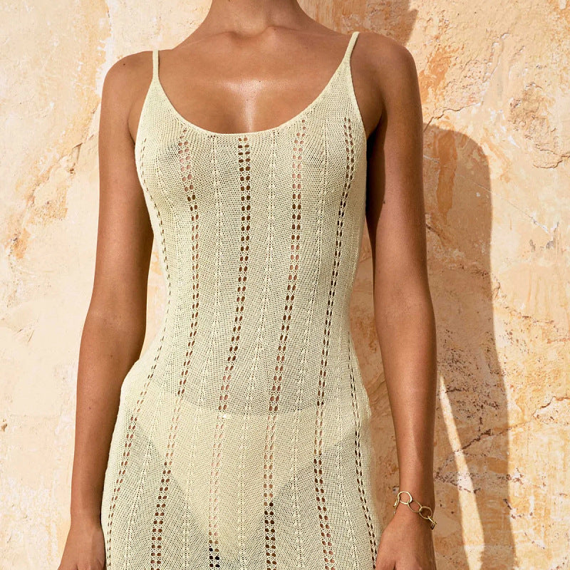 popular new New high-waisted hot knitted skirt sexy hollow backless suspender dress short skirt women