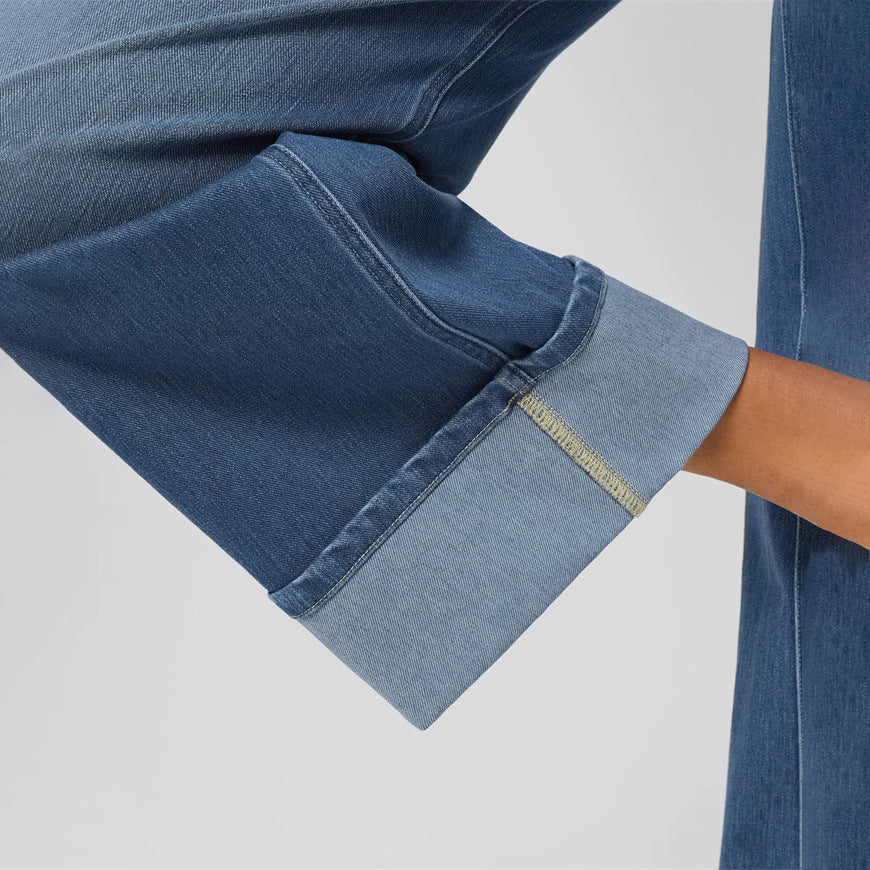 VAKKV 2025 Spring New 2025 Cross-border Fashion High Waist Pants Curled Straight Jeans Women's Casual Wide Leg Pants