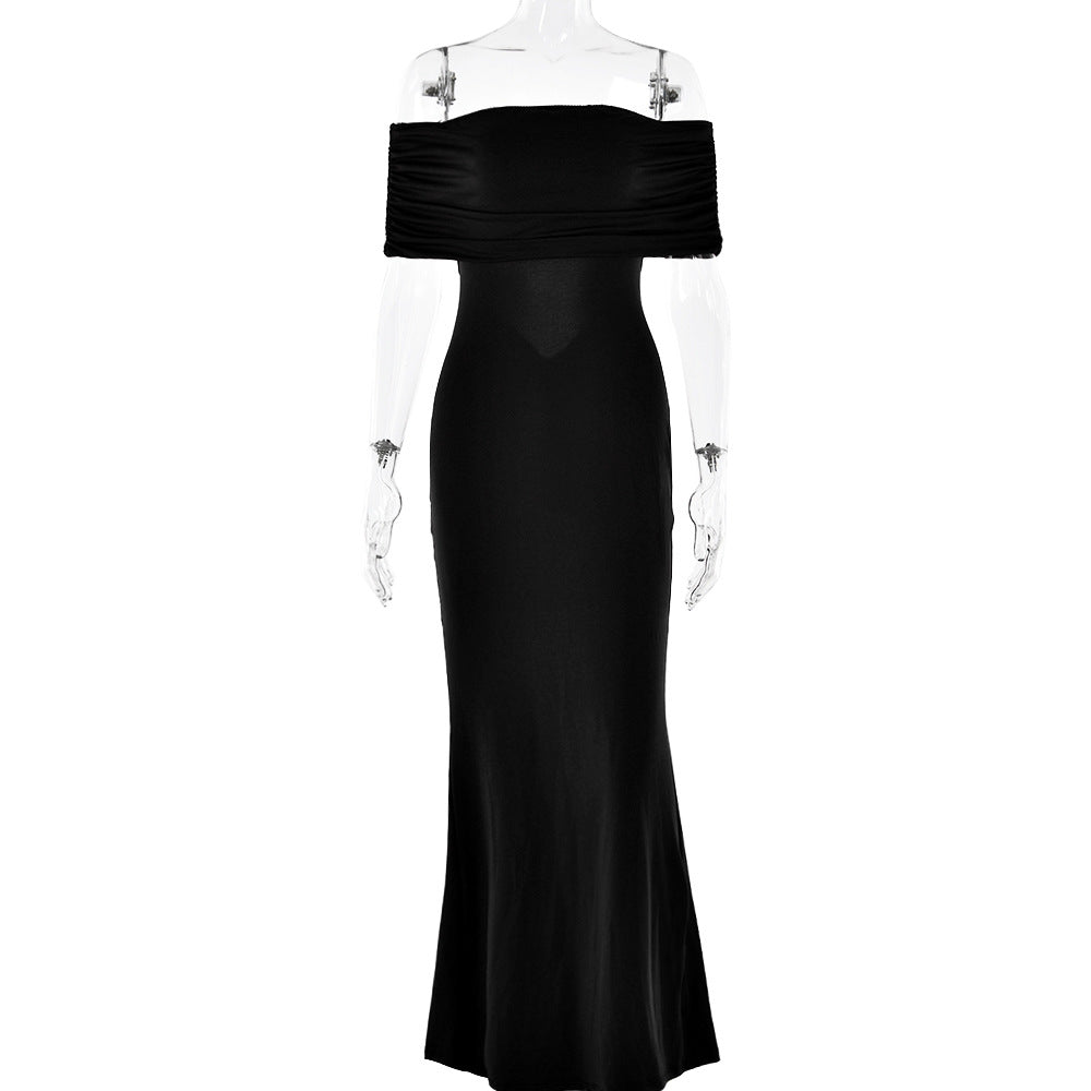 2025 New Popular trade popular summer new tube top dress backless solid color sexy fashion slim dress