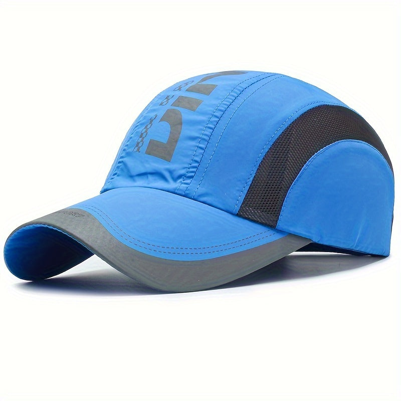 Lightweight Polyester Fashion Baseball Cap - Breathable Mesh, Quick-Dry, UV Protection, Adjustable Snapback - Unisex Outdoor Sports Hat with Alphabets Pattern
