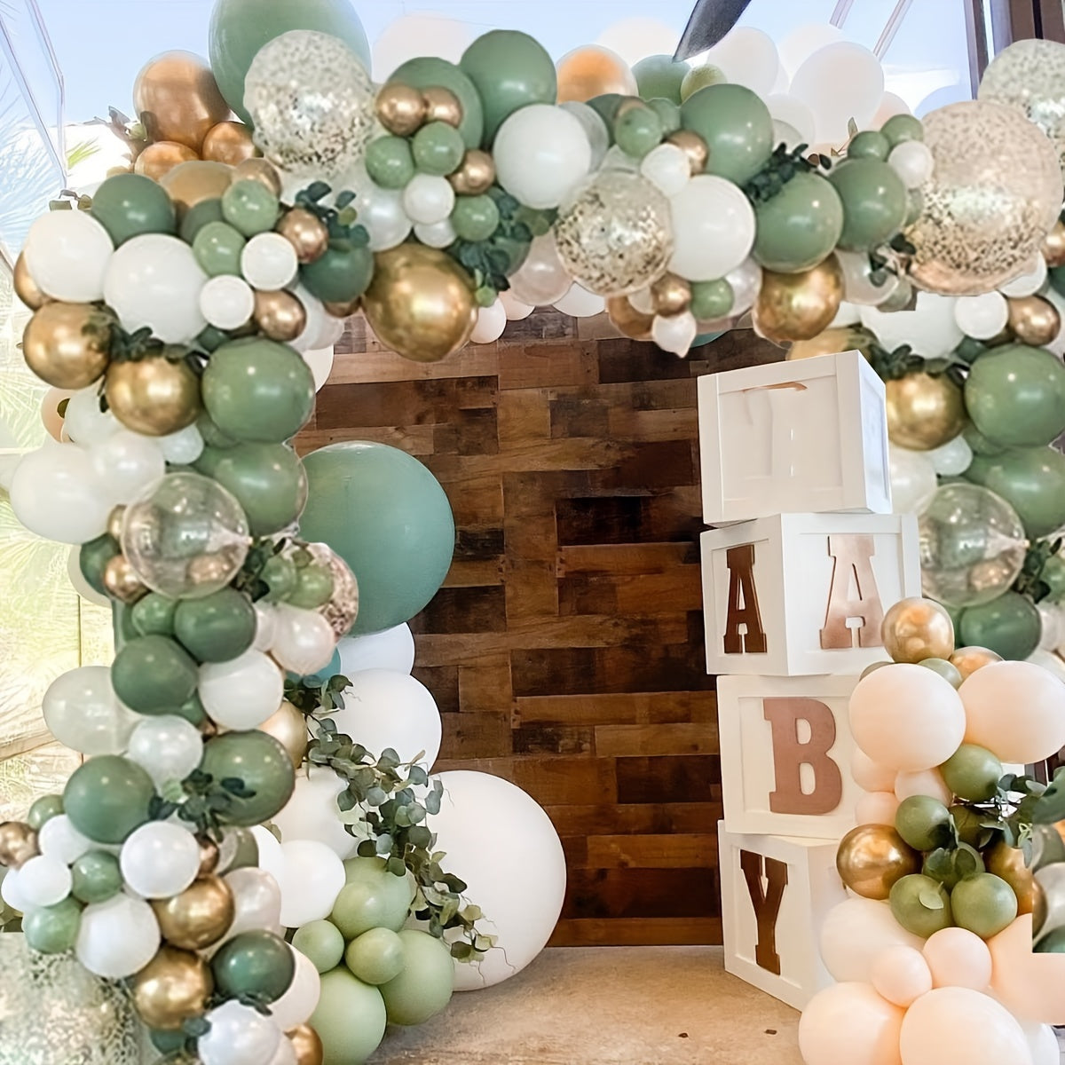 Elegant Sage & Olive Balloon Garland Kit 137pcs - No Power Needed, Perfect for Weddings, Birthdays, & Celebrations