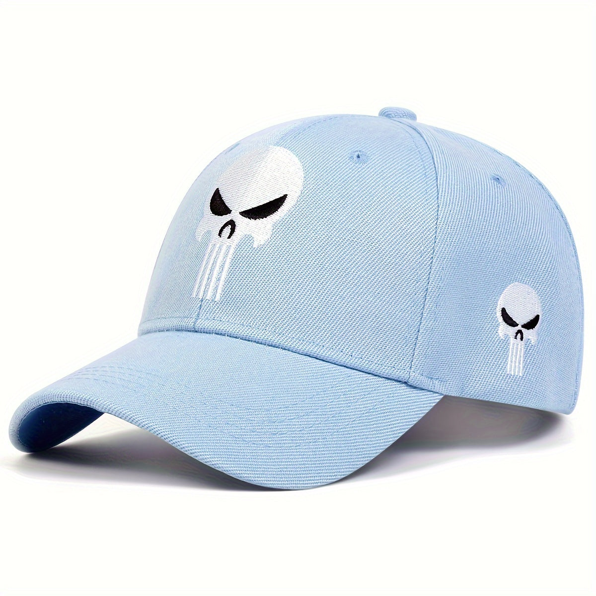 1pc Unisex Cartoon Skull Embroidered Adjustable Breathable Baseball Cap - Ultra Lightweight, Slight Stretch, Polyester Fiber Filled, Casual Style for Outdoor Sports and Daily Wear