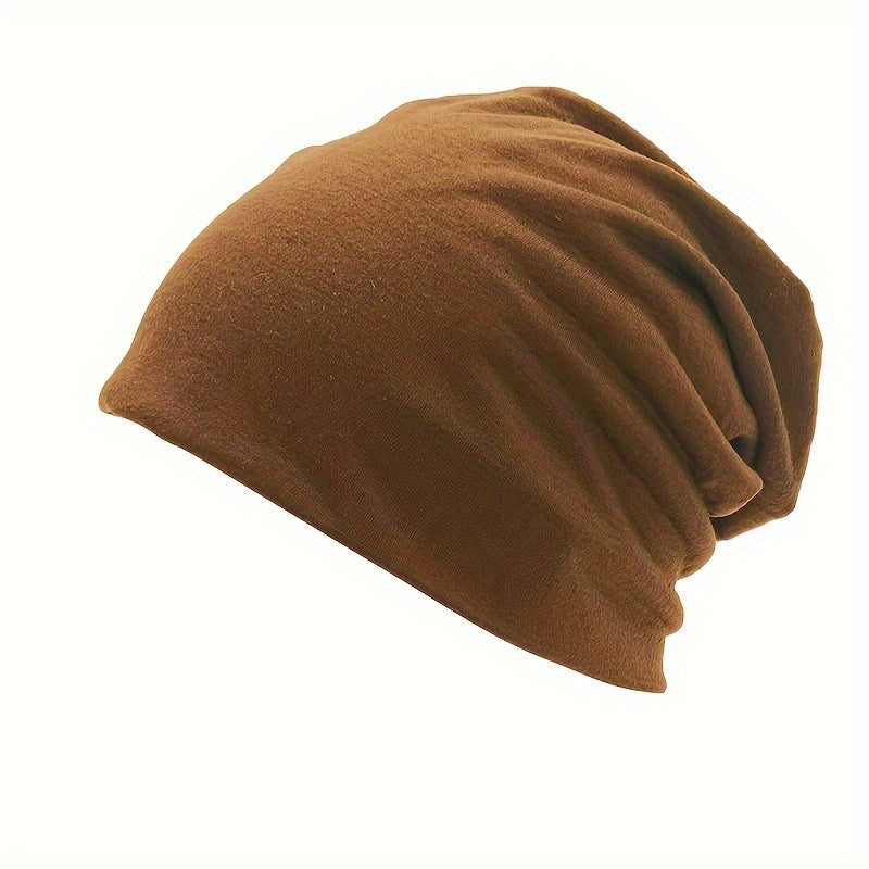 1pc Cozy Stretchy Slouch Beanie Hat - Soft, Warm, and Fashionable Winter Accessory for Men & Women - Polyester Fiber Filled, Knitted, Solid Color, One Size Fits Most Gift