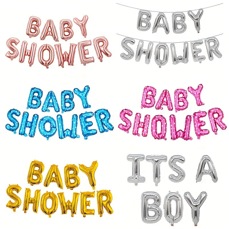 Set, 16inch Baby Shower Balloon Banner, It's A Boy, It's A Girl, Oh Baby Foil Balloons, Gender Reveal Balloons, Baby Shower Party Supplies