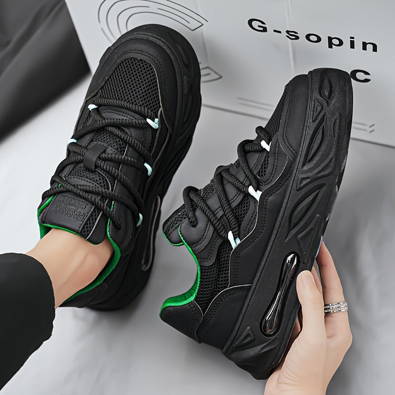 Trendy Chunky Sneakers - Breathable Mesh, Lace-Up, Height-Boosting Platform Shoes for Men & Women