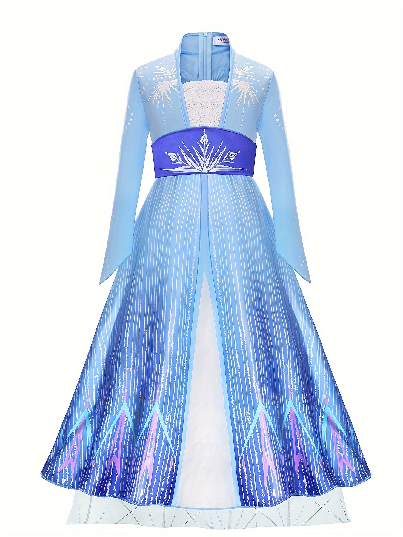 Girl's Color Gradient Cartoon Character Long Sleeve Dress - Costumes for Kids, Dress Up Outfits for Christmas, Halloween, Birthday Party, Performance, and Gift - Vibrant, Comfortable, and Adorable Design