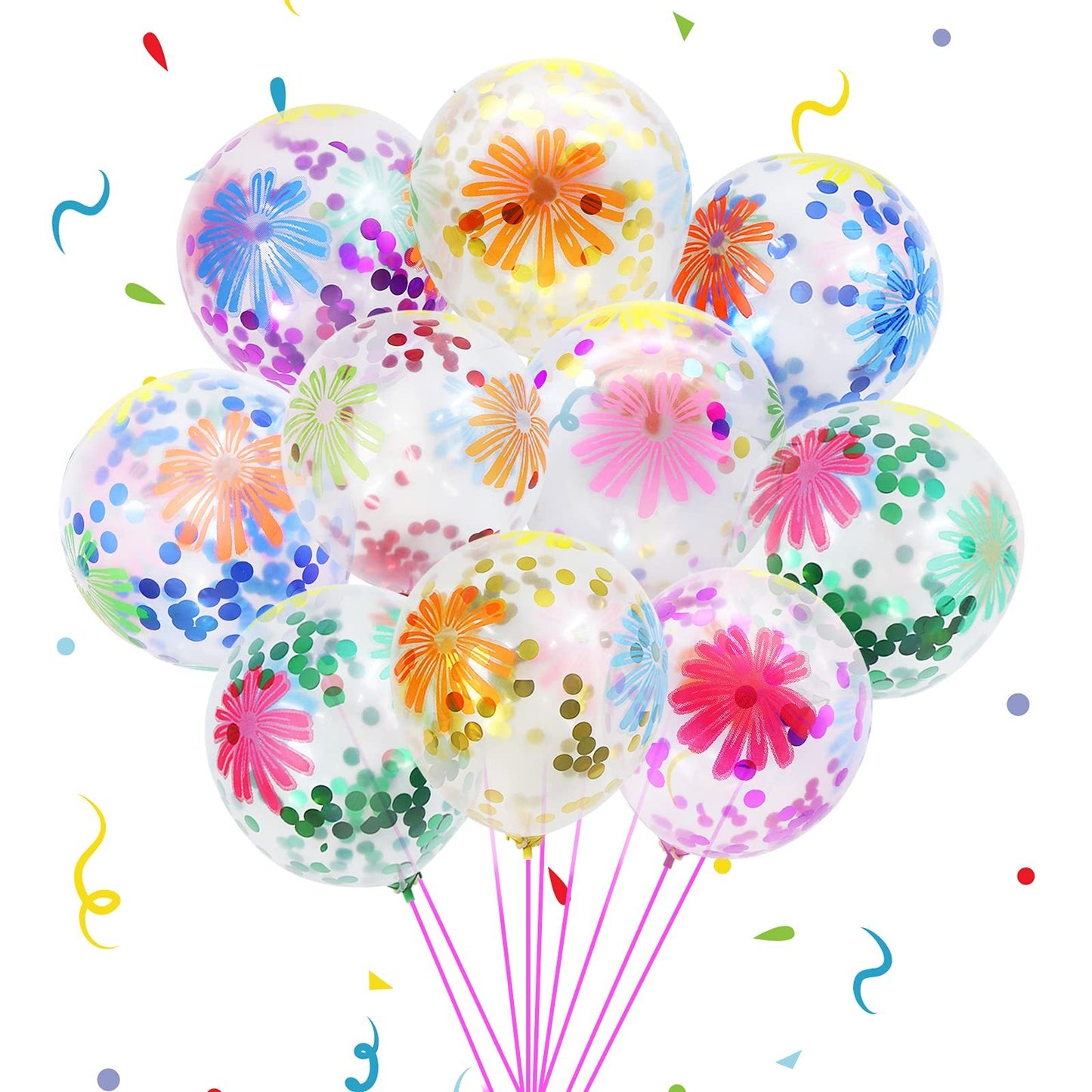 11pcs, 12 Inches Colorful Flower Balloon Birthday Party Balloons Decorations Luau Party Decoration Tropical Themed Party Supplies Tea Party Decoration Garden Decor Jungle Beach Party Decoration