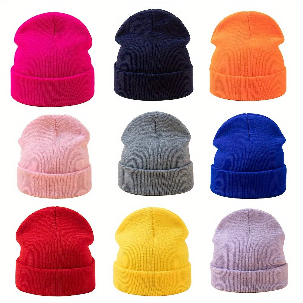 1pc Men's Warm and Cozy Solid Color Large Knitted Beanie - Skullies & Beanies with Elastic Fit for Outdoor Activities - Ideal Gift Choice for Winter