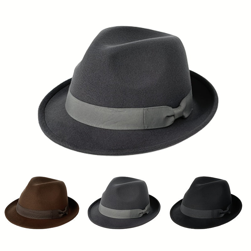 1pc Stylish Mens Short Brim Fedora Hat - Fashionable & Versatile - Ideal Gift Choice for Special Ones