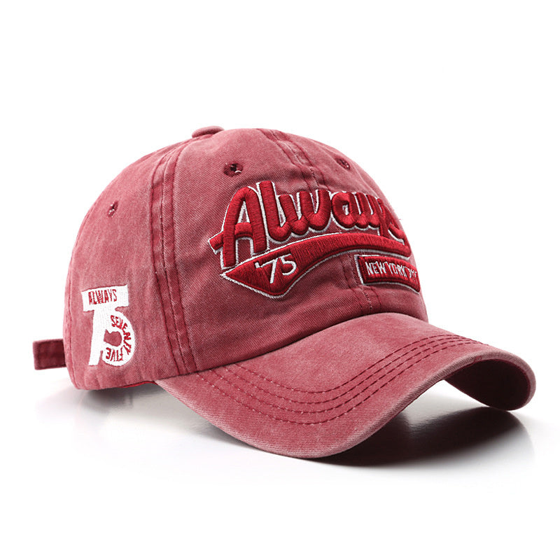 Men's Retro Baseball Hat Pattern Charms Embroidery Baseball Cap Sunshade Hat Spring And Autumn Male Character Street Baseball Cap