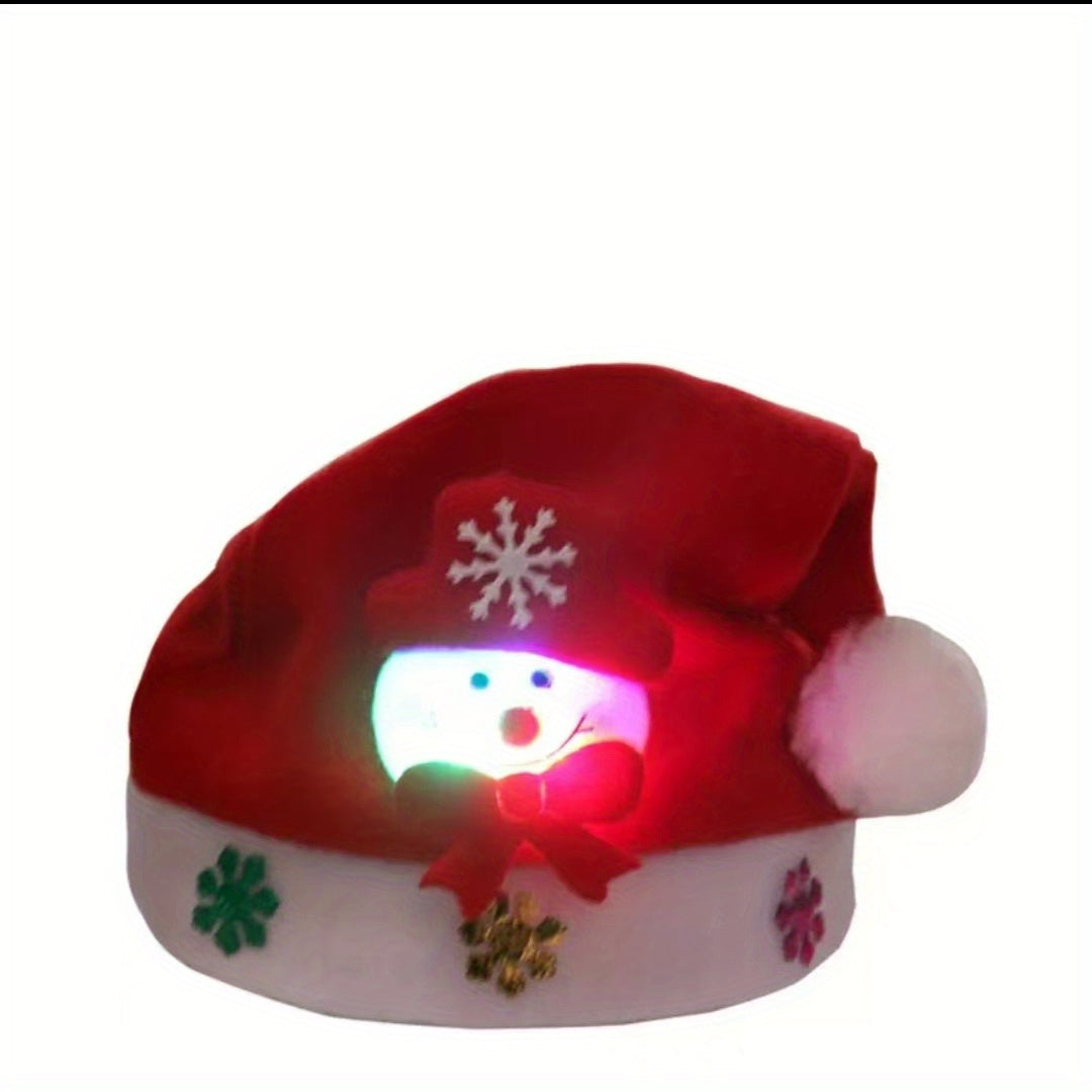 1pc Christmas Luminous Christmas Hat, Adult Cartoon Hat Old Man Snowman Hat, Christmas Small Gift Party Decoration for stocking stuffers
