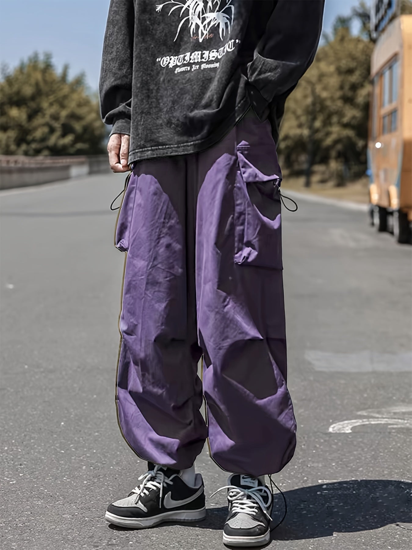 Men's Chic Y2k Loose Fit Cargo Pants - Flap Pocket, Comfortable, Relaxed Style, Streetwear-Inspired, Versatile, and Practical - Perfect for Casual Daily Wear