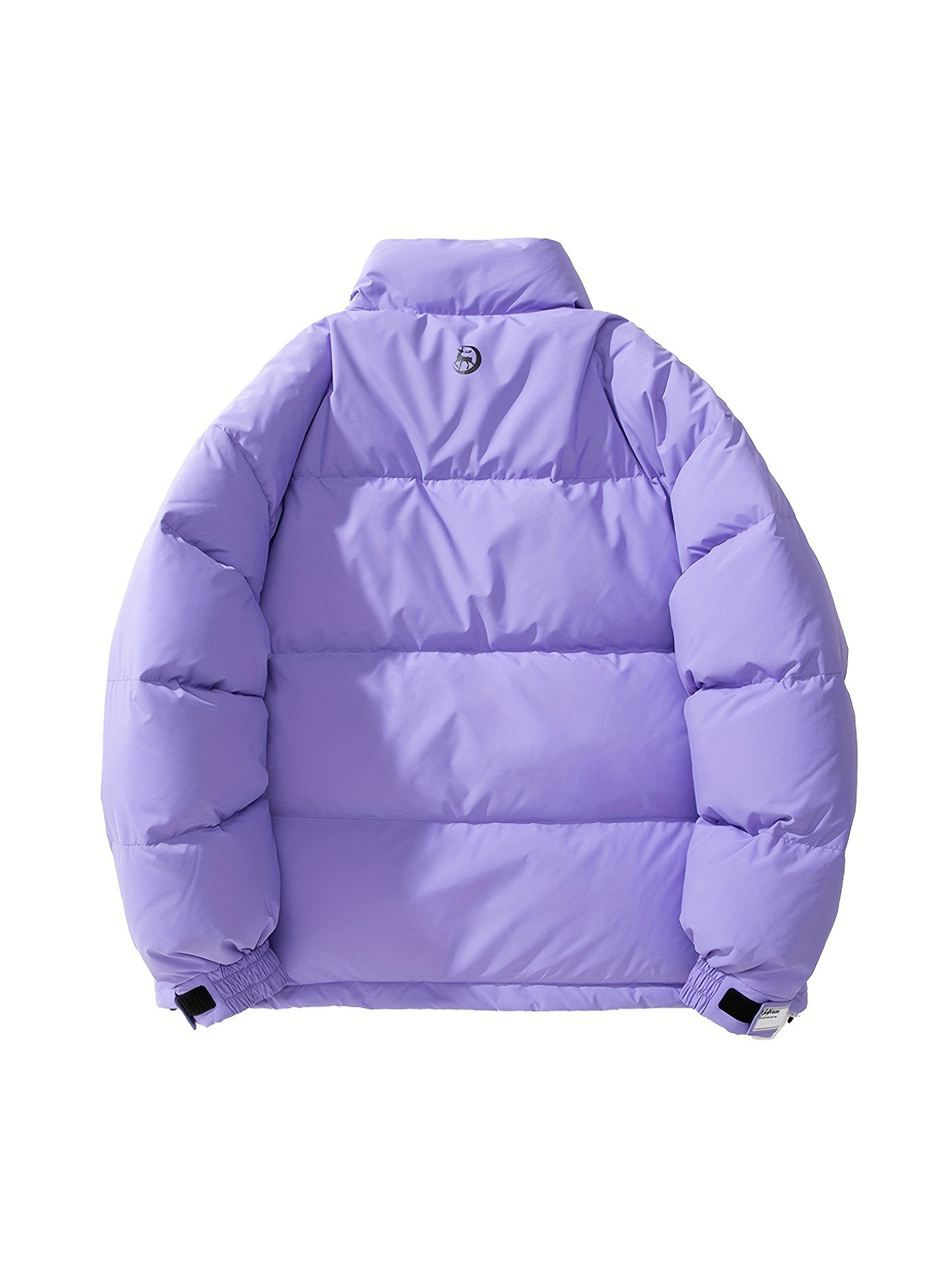 Men's Loose Solid Down Jacket With Pockets, Casual Breathable Lapel Zip Up Long Sleeve Warm Outwear For Winter Outdoor Activities