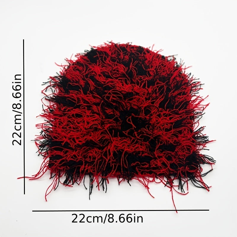 Buy 1 Get 1 Free, total of 2 pcs Stylish Fringed Long Hair Knit Barack Beanies - Soft, One Size Fit All, Unisex Skullies & Beanies for Gift Giving or Personal Use