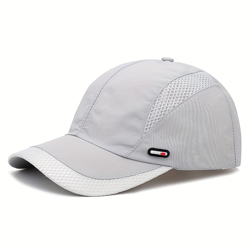 Spring/Summer Breathable Mesh Snapback Baseball Cap - Men's Sporty Dad Fishing Hat with Adjustable Strap and Classic Black Color - Perfect for Outdoor Activities