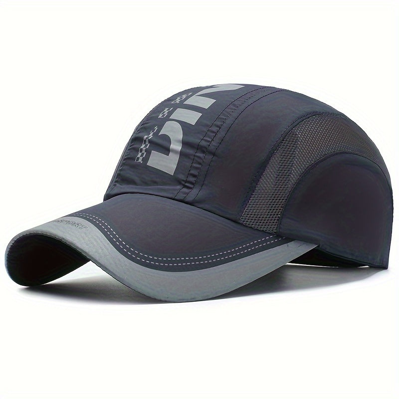 Lightweight Polyester Fashion Baseball Cap - Breathable Mesh, Quick-Dry, UV Protection, Adjustable Snapback - Unisex Outdoor Sports Hat with Alphabets Pattern