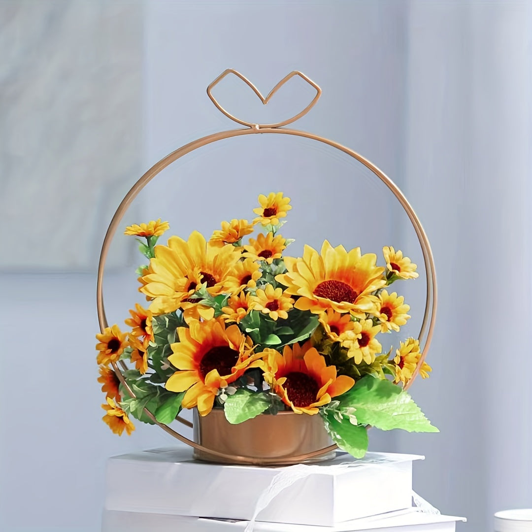 1pc Spring Flower Basket Artificial Flower, Premium Oxidation Resistance Real Touch Fake Flowers With Stems For Wedding Arrangement, Bridal Bouquet, Centerpiece, Garden, Yard, Wedding, Birthday, Shower Decor, Aesthetic Room Decor, Home Decor