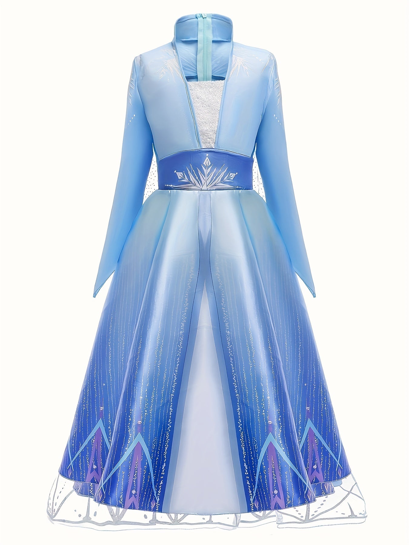 Girl's Color Gradient Cartoon Character Long Sleeve Dress - Costumes for Kids, Dress Up Outfits for Christmas, Halloween, Birthday Party, Performance, and Gift - Vibrant, Comfortable, and Adorable Design